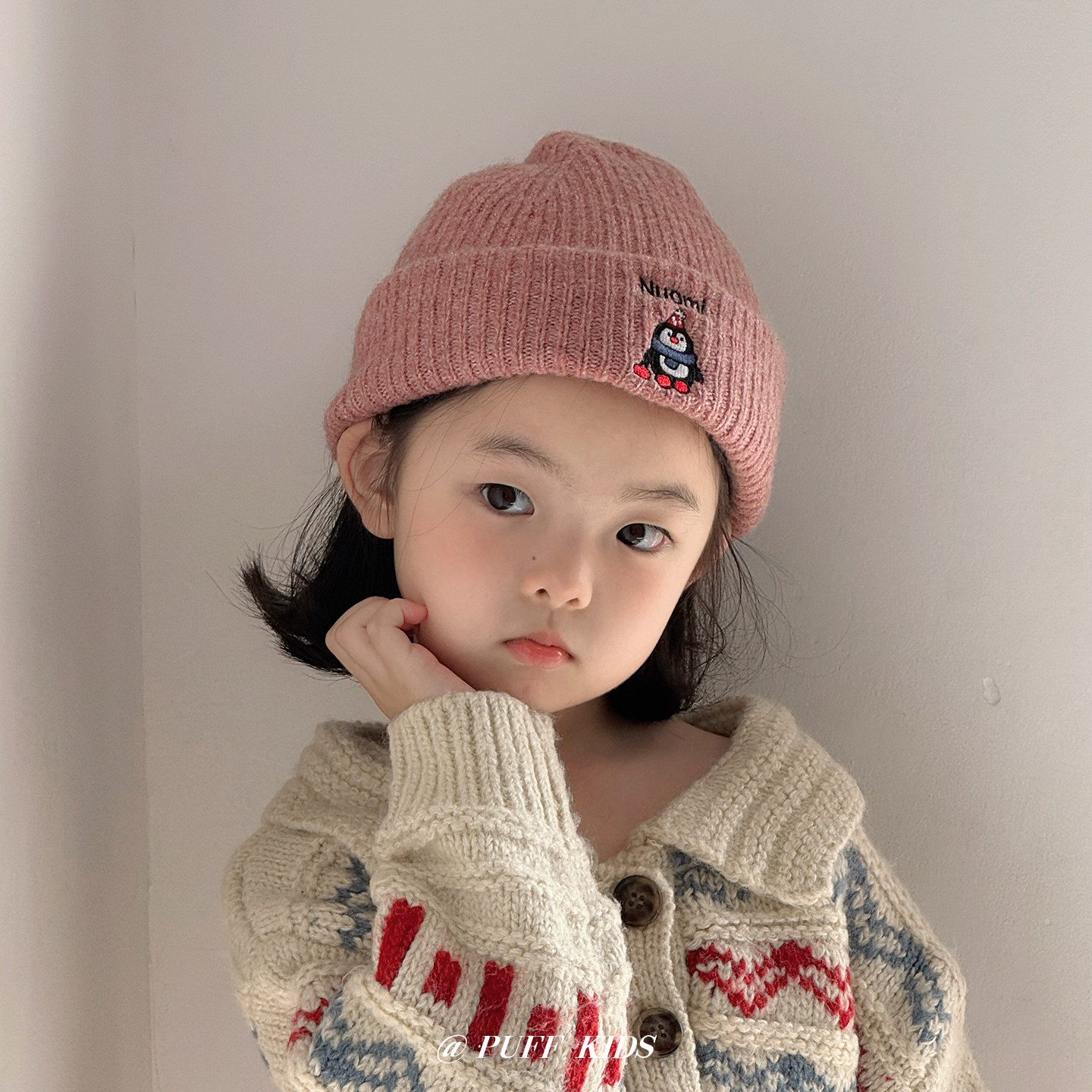 儿童帽子秋冬季韩系洋气加厚保暖针织帽男女宝宝户外防风毛线帽冬,淘宝优惠券,粉丝福利购,淘宝优惠卷