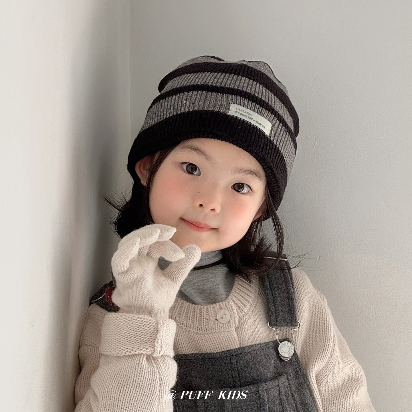 儿童针织帽秋冬季韩版ins条纹护耳帽男童女童保暖防寒加厚毛线帽,淘宝优惠券,粉丝福利购,淘宝优惠卷