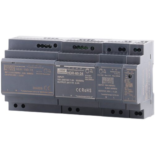 明伟导轨式安装开关电源HDR-100W60W24V2.5A DR-15W30W45W5V12V5A - 图3