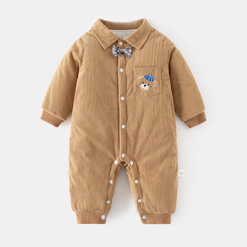 婴儿衣服秋冬装夹棉加厚连体衣男女童加棉偏开连身衣宝宝外出爬服,淘宝优惠券,粉丝福利购,淘宝优惠卷