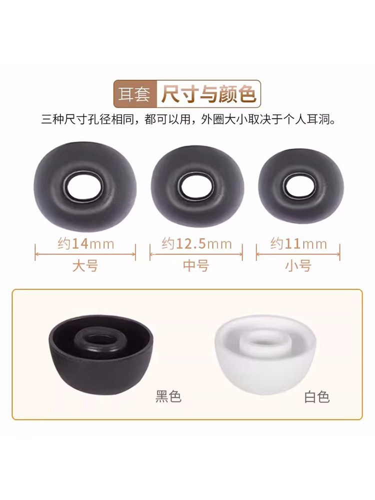 适用荣耀FlyPods3蓝牙耳机套入耳式硅胶套椭圆口耳塞套降噪耳帽冒 - 图1