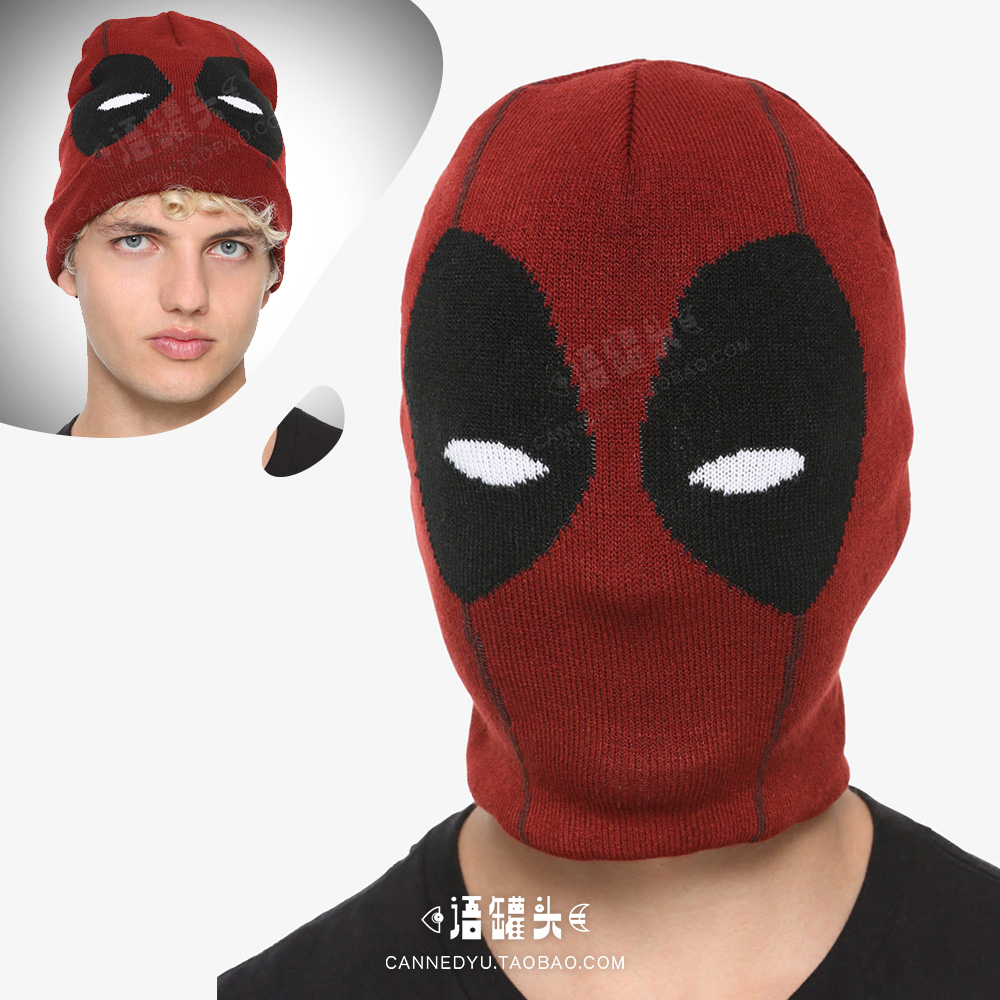 Beanie线帽冷帽漫威MARVEL小贱贱Deadpool死侍头套情侣礼物扮演 - 图0