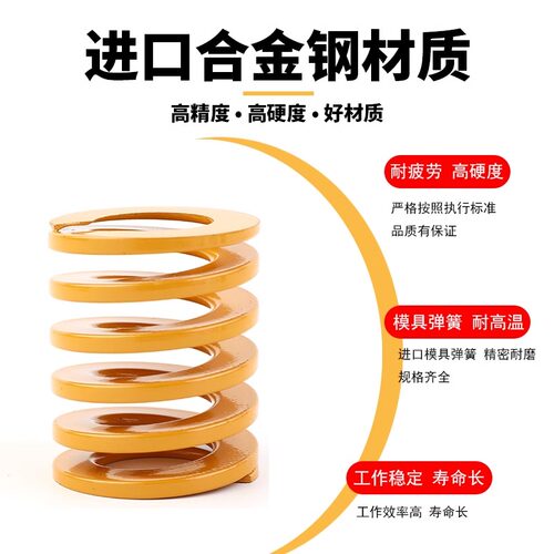 TF黄色进口日标模具弹簧SWF矩形扁线合金钢极轻负荷压缩弹簧25mm - 图0