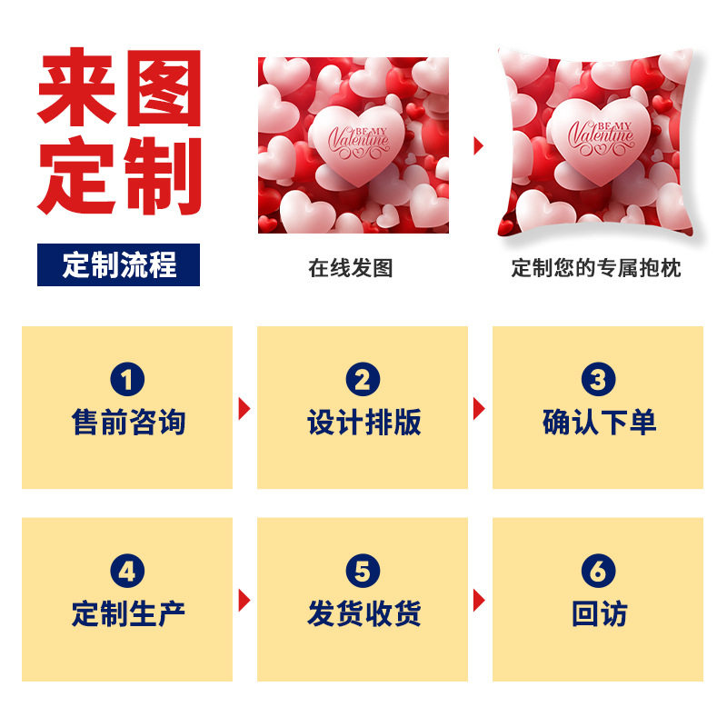 抱枕diy来图定制创意广告礼品企业LOGO沙发靠垫 动漫抱枕套含枕芯