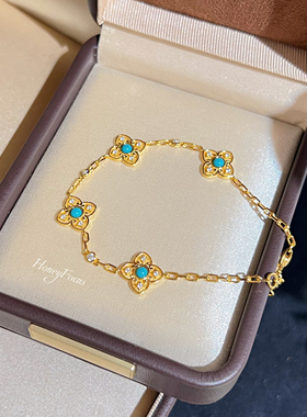 HONEY FOCUS安妮森林项链/手链金色复古轻奢925银合成锆石银制品