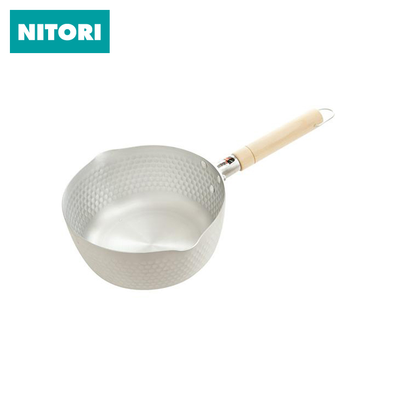 日本NITORI尼達利 雪平鍋 平底熱奶煮奶鍋泡麵鍋木柄小湯鍋不沾鍋