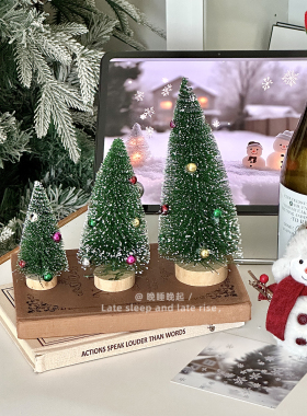 彩球雪松桌面摆件圣诞节装饰品
