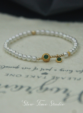 山尺手链法式复古翠珍