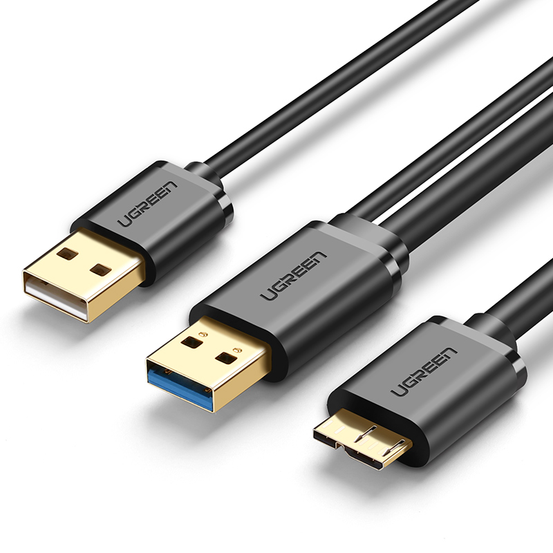 绿联明和盛专卖店绿联USB3.0移动硬盘数据线双头usb适用希捷WD西数三星闪迪东芝移动硬盘连接电脑线短线高速usb连接线0.5米1米0
