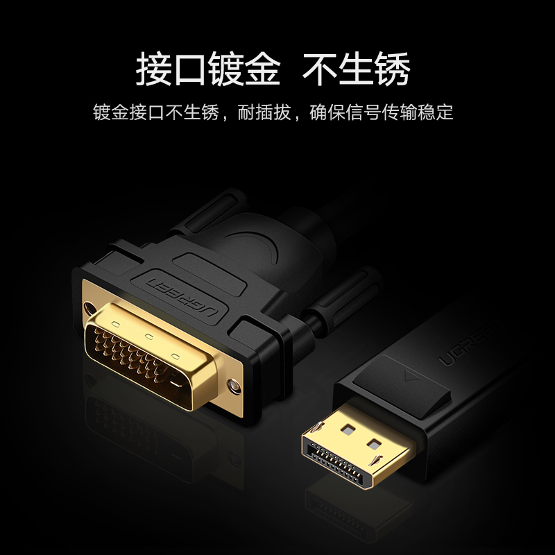 绿联DP转DVI连接线dp转接头显卡displayport电脑接显示器转换线头 - 图2