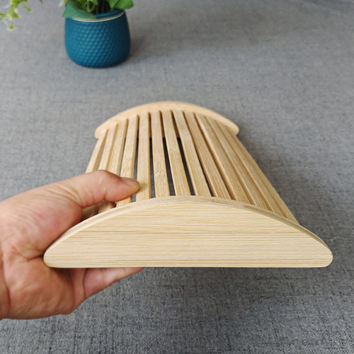 竹枕头腰椎舒缓腰垫午睡平躺神器护腰背部拉伸神器驼背开背腰托 - 图1