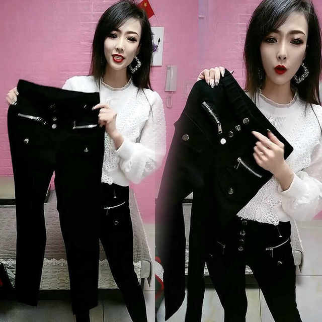 Multi-button tight 2024 spring new pencil pants