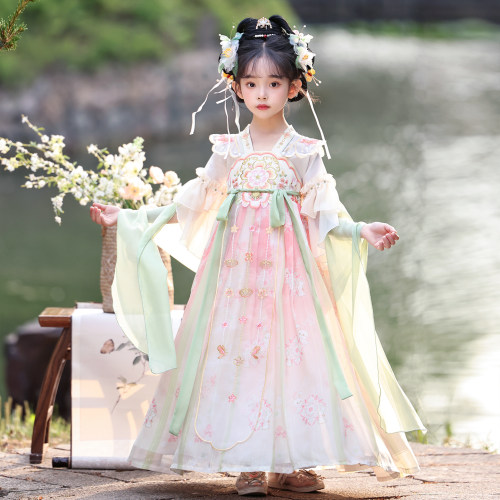 汉服女童2026新款夏装小女孩古风裙子公主裙夏季儿童连衣裙中国风 - 图0