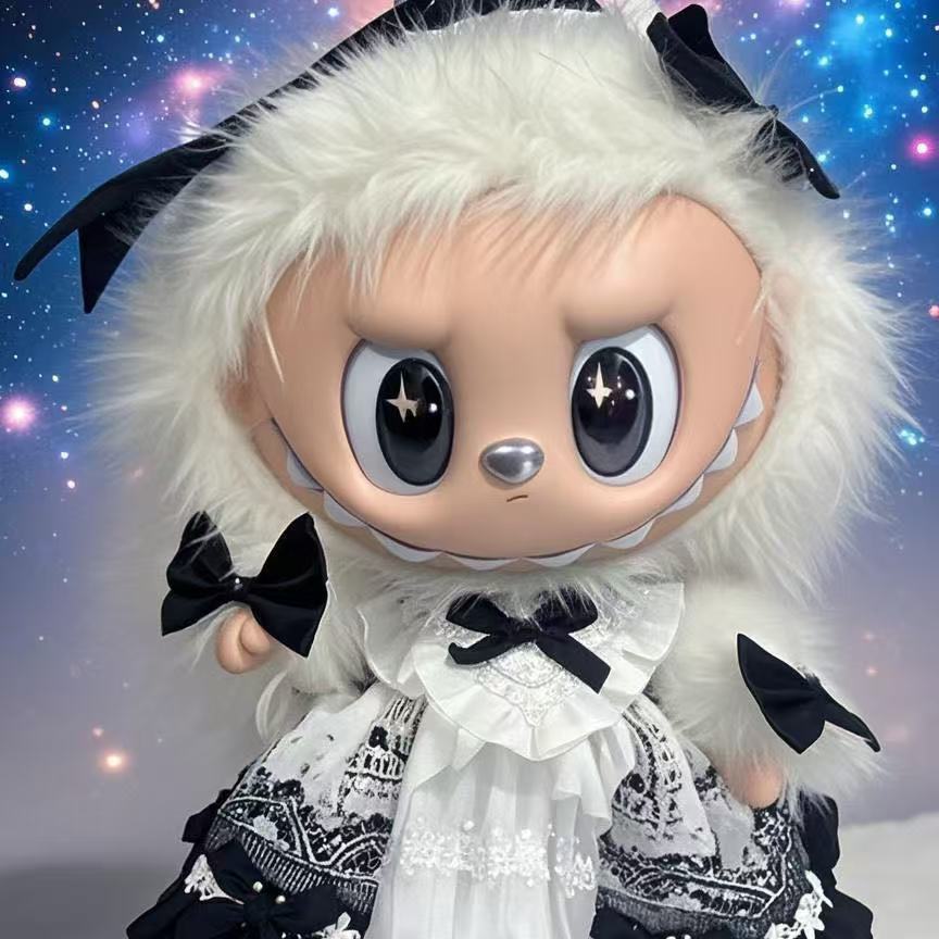 仅衣服38cm泡泡玛特labubu天使大首领夏日连衣裙公仔衣服潮玩穿搭 - 图0