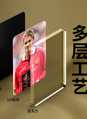 足球明星亚克力软磁冰箱贴贝克汉姆 本泽马 罗纳尔多 德布劳内 德