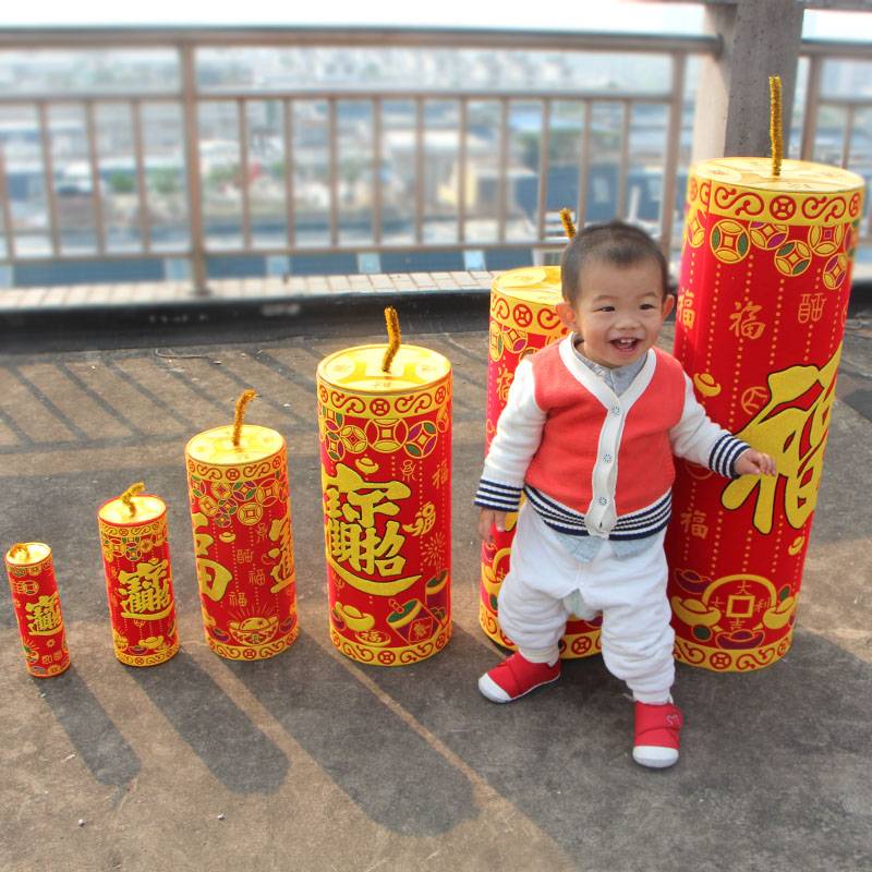 龙年春节仿真挂炮坐炮摆件商场酒店大堂装饰品摆饰2023年鞭炮爆竹-图0