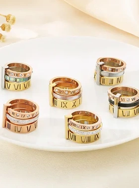 多环罗马饰品戒指欧美风个性字母时尚潮人
