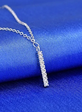 配饰巧兰轩一字纯银吊坠项链锁骨链S925简约百搭镀女甜美韩版时尚