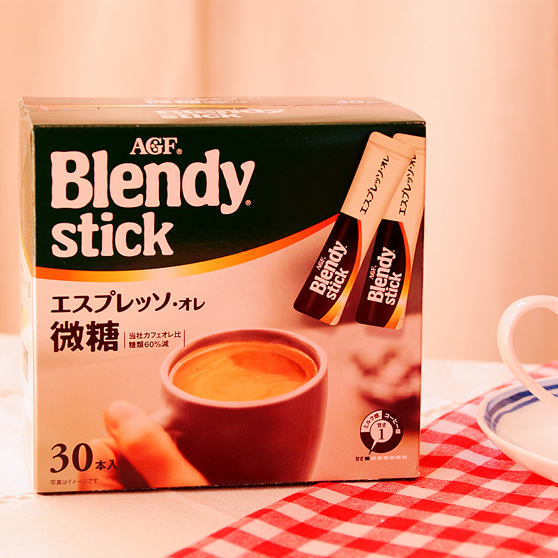 包邮日本进口AGF blendy stick三合一速溶咖啡微糖无砂糖牛奶拿铁 - 图1