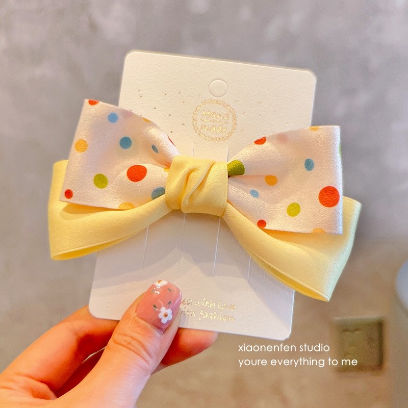 新款韩国流行黄系儿童发夹女童飘带波点女宝宝皇冠发卡蝴蝶结发绳,淘宝优惠券,粉丝福利购,淘宝优惠卷