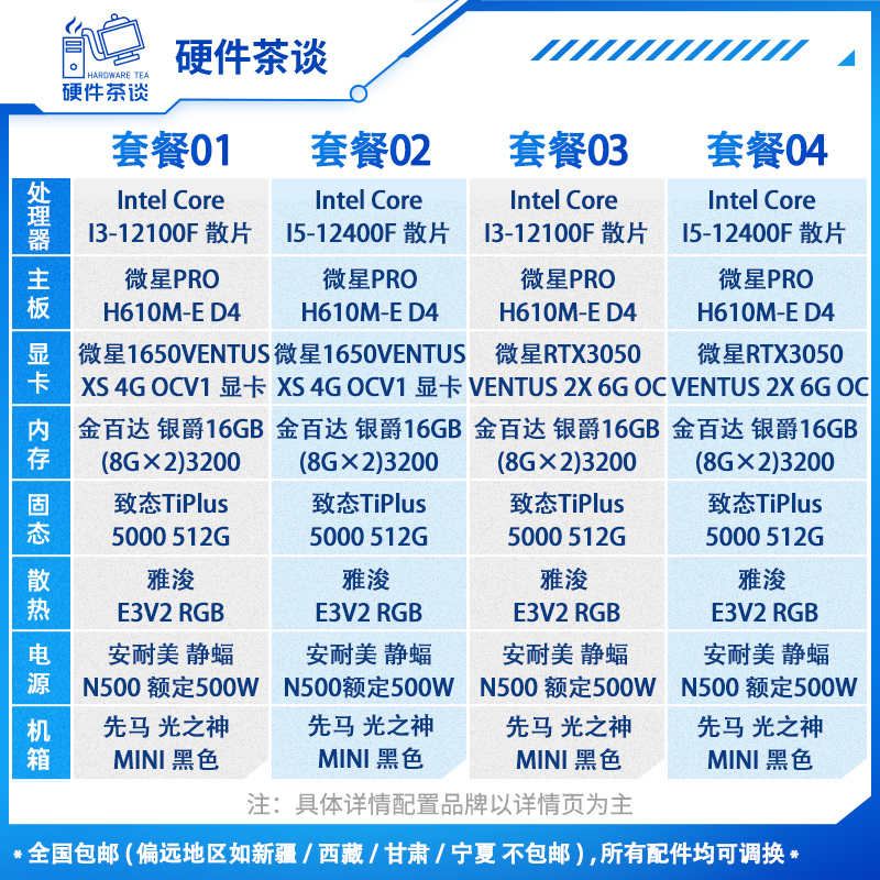 硬件茶谈4060Ti13代i5 12400F13600KFI7显卡台式组装电脑游戏主机 - 图0