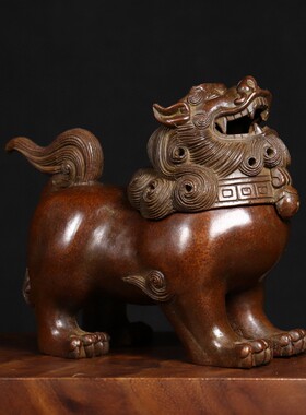 精品纯铜望天吼兽熏香炉居家装饰品瑞兽铜香炉貔貅复古工艺品摆件