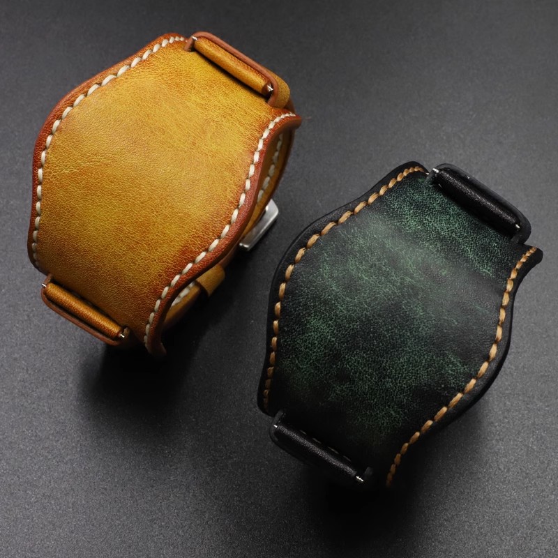 适配沛纳海PAM手工复古真皮表带 底托托盘牛皮真皮手表带22 24mm - 图2