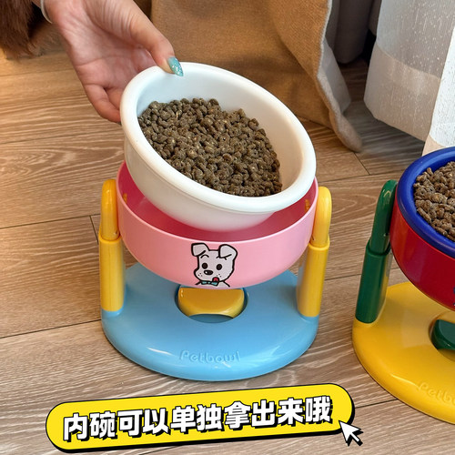 猫碗狗碗食盆通用增高架护颈防打翻吸盘宠物吃饭碗狗粮喝水碗盘 - 图2