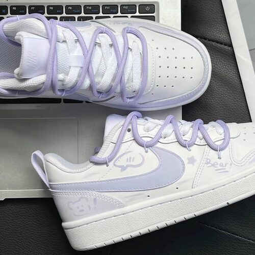 【定制球鞋】Nike Court Borough 芋泥小熊 Nike - 图1