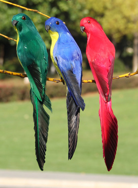 仿真鹦鹉摆件园林庭院小鸟泡沫
