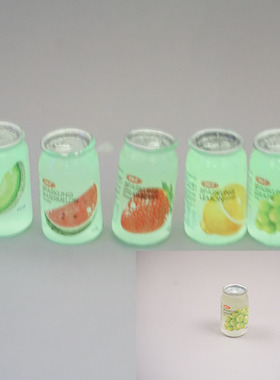透明易拉罐水果汽水饮料模型树脂配件手机壳diy装饰材料摆件