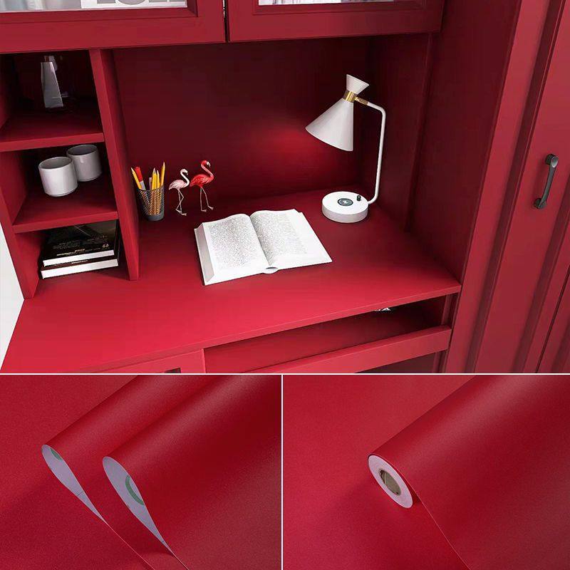 大红色纯色墙纸自粘翻新贴纸少女心墙纸ins卧室客厅翻新背景墙纸,淘宝优惠券,粉丝福利购,淘宝优惠卷