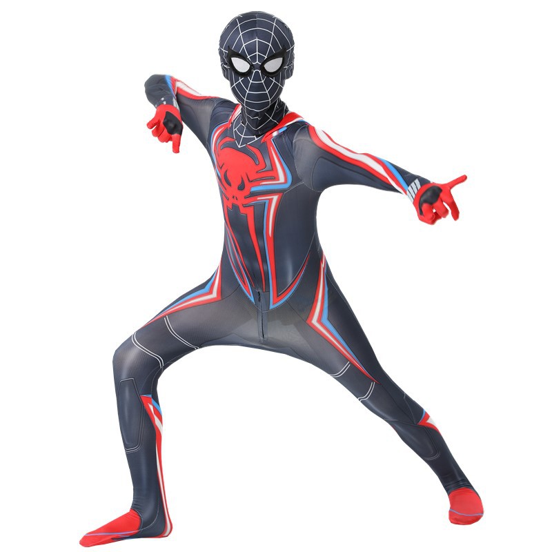 Halloween Hatted Black Spider Man Bodysuit Children's Movie - 图1