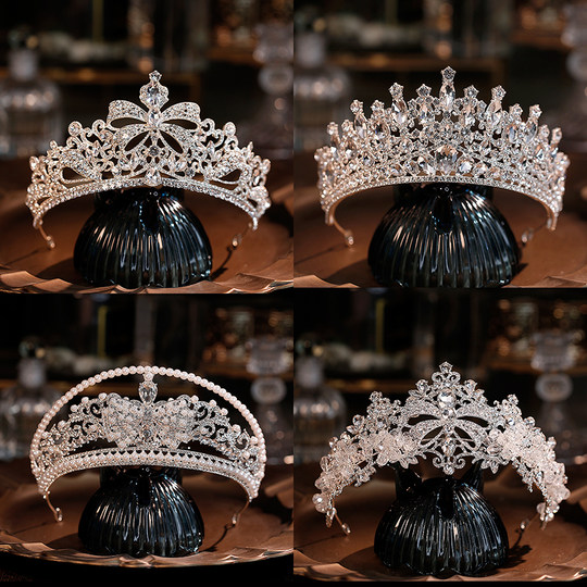 新娘主婚纱头饰大气结婚皇冠超仙生日拍摄写真影楼配饰造型发饰