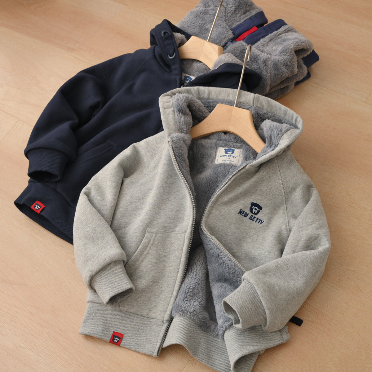 81447 儿童加绒连帽外套  加厚款外套 男童女童棉袄 中大童冬款,淘宝优惠券,粉丝福利购,淘宝优惠卷