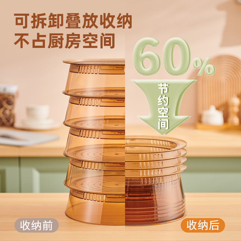 ecoco保温盖菜罩家用厨房神器餐桌罩剩菜食物饭菜罩盖防尘遮多层 - 图2