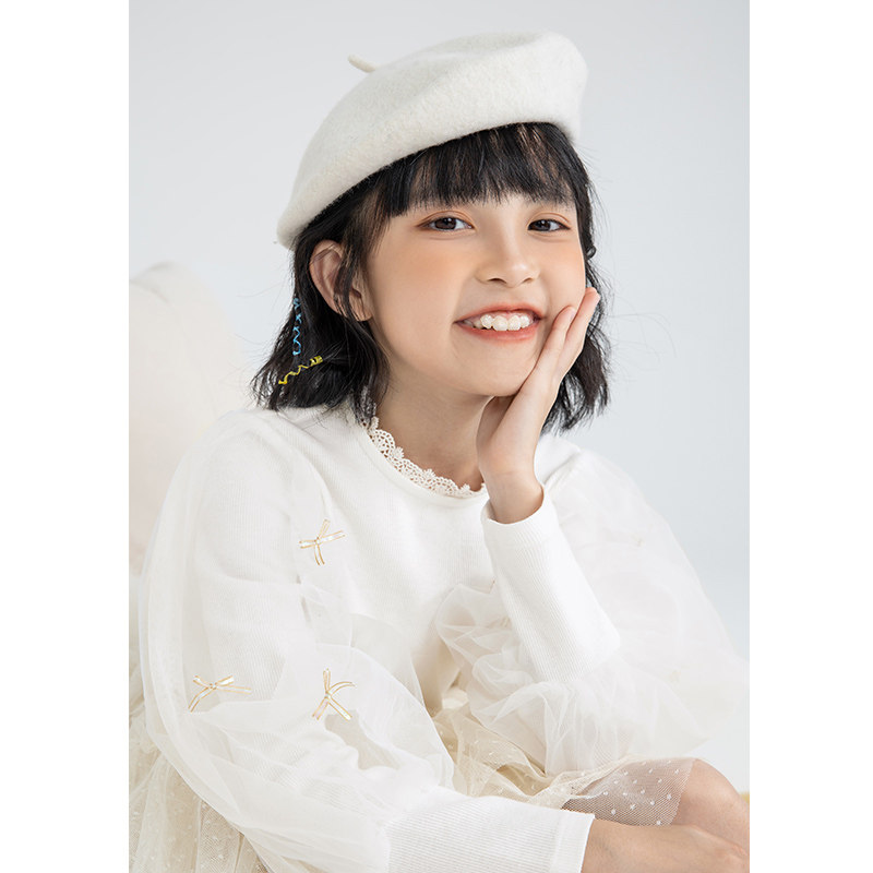 茵曼童装女童白色2022春秋 茵曼童装T恤