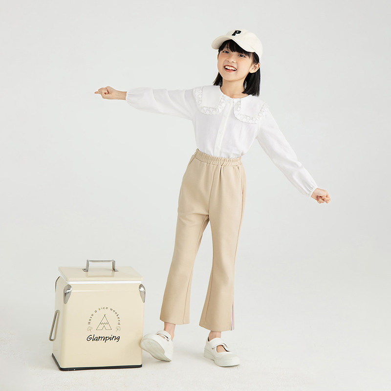 茵曼童装女童娃娃领2022春装衬衫 茵曼童装衬衫