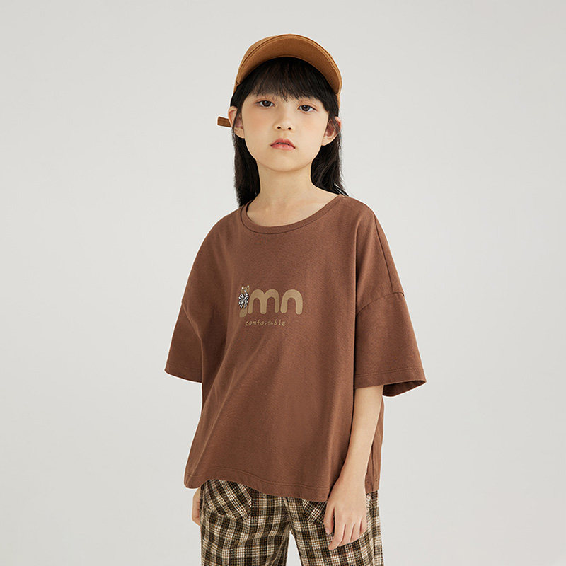 茵曼童装女童短袖纯棉2022春季t恤 茵曼童装T恤