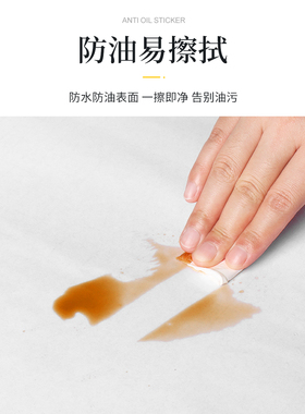 厨房哑光肤感柜门防油烟贴纸防手印防水自粘橱柜吊柜透明保护贴膜