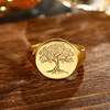 Tree of Life 18K gold ring intangible cultural heritage engraving process