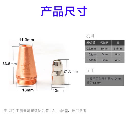 P80等离子气刨嘴刨缝开槽气刨咀代替碳棒两用枪气刨割枪坡口枪嘴 - 图2