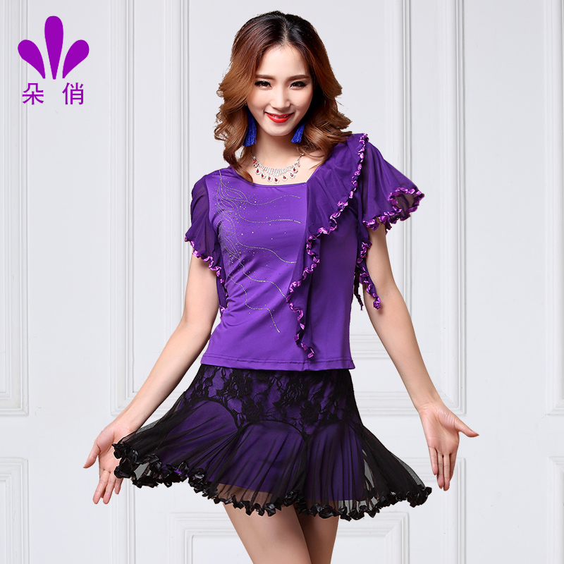 朵俏广场舞服装新款套装夏新款中老年演出服短