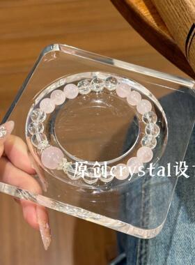 手链 【桃子酱】原创顶珠粉白水手链简约百搭送女友闺蜜招正缘