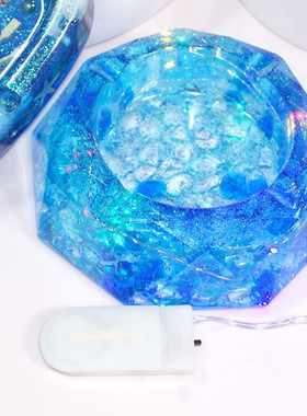镜面烟灰缸手工干花容器树脂胶