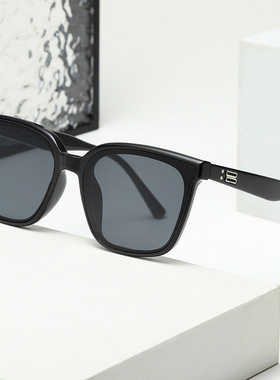 GM方框墨镜女款高级感2024新款浅色复古防晒防紫外线太阳镜男开车