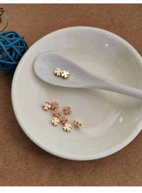 diy包金心形四叶草饰品项链散珠