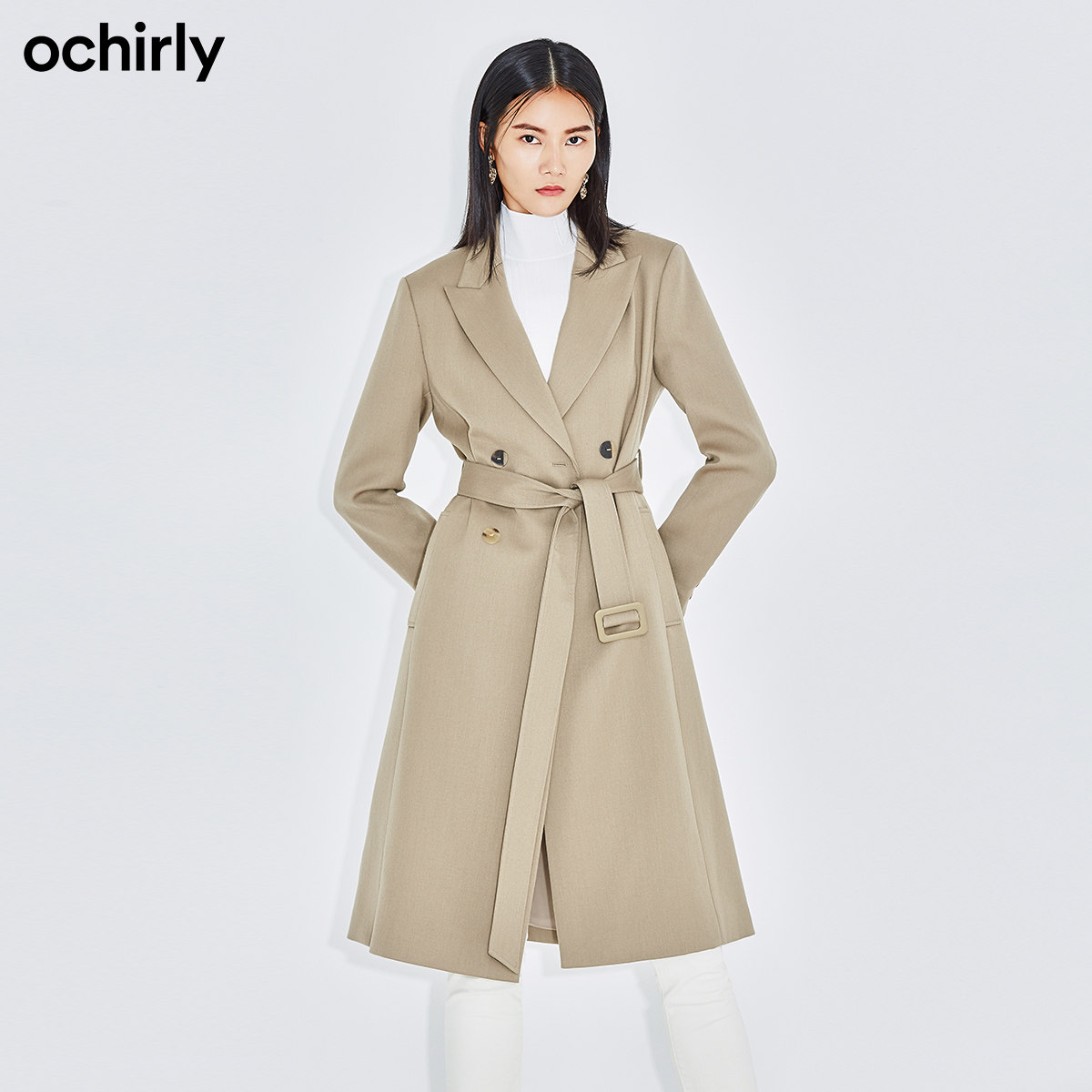 黑标系列欧时力2021新款春装女风衣 ochirly风衣