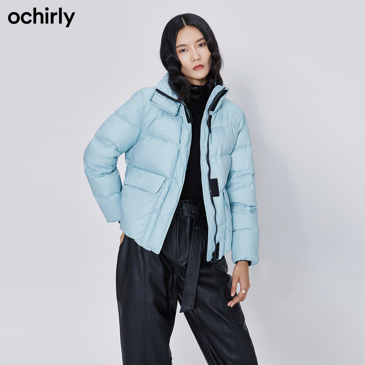 【3件8折】欧时力秋冬新品立领宽松 ochirly羽绒服