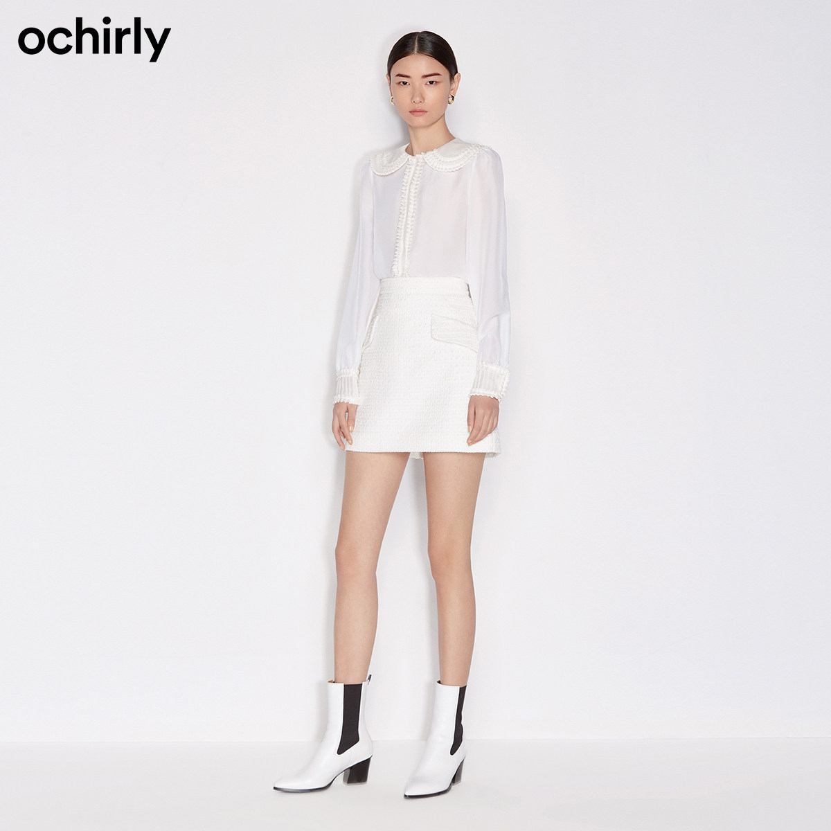 3件85折欧时力新款秋装丝醋女衬衫 ochirly衬衫